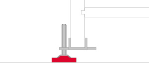 Pied de socle avec équerre en croix prémonté